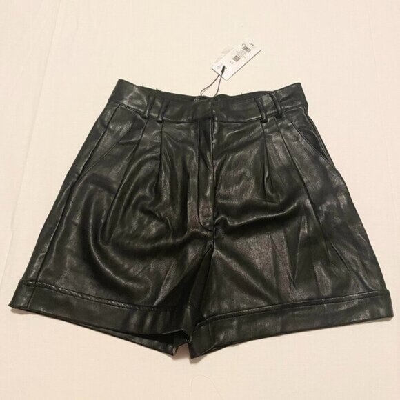 Dynamite Faux Leather Jet Black Shorts Womens Size Small - Picture 1 of 16